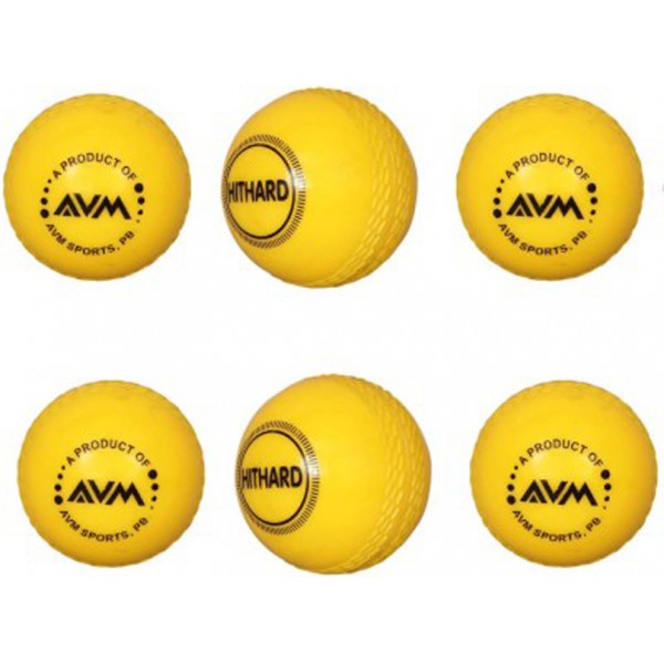 AVM Yellow Wind Cricket Ball (Pack of 6)